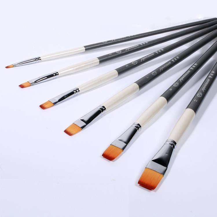 Art Supplies Artist Brushes 6 Pcs Flat Watercolor Brush Oil Painting Brush